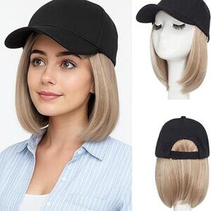 Baseball Cap with Integrated Blonde Wig